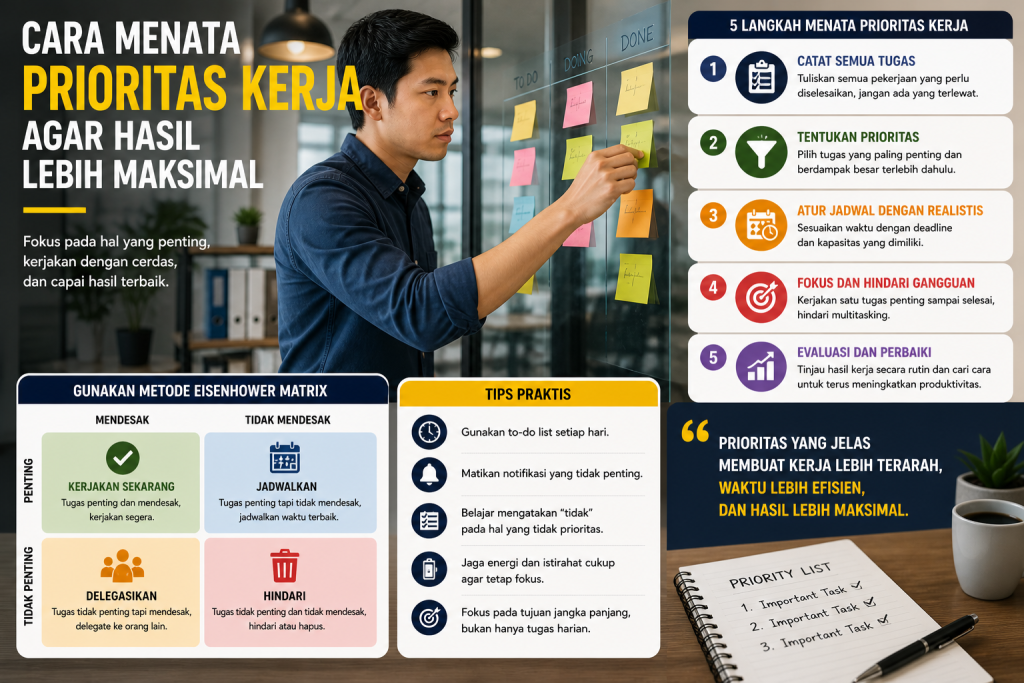 Cara Menata Prioritas Kerja agar Hasil Lebih Maksimal